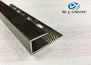 China Polishing Champagne Aluminium Edge Trim Profiles With Logo Punched SGS wholesale
