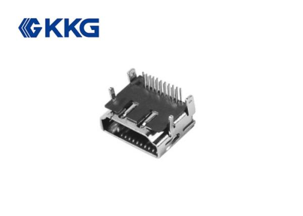 Black 19 Pin HDMI Connector Socket , High Temperature Hdmi Female Connector