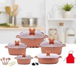 Brand New Design 22Pcs White Kitchen Ware Set Aluminum Nonstick Cookware Cooking