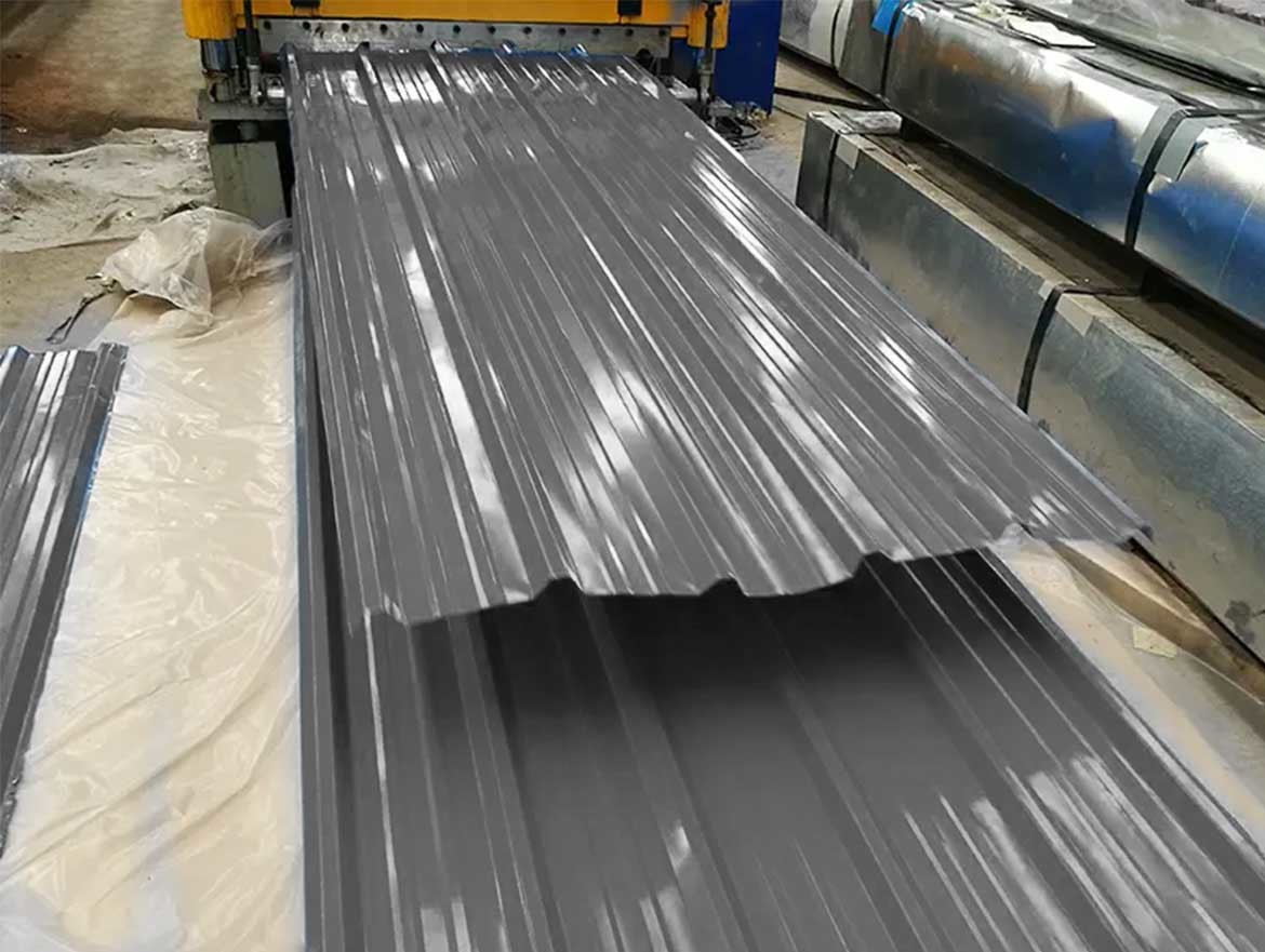 angled shape Grey Color Coated Steel Roof Sheet PPGI PPGL manufacturer best price supplier