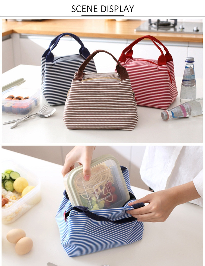 Dust Proof Striped Soft Insulated Cooler Bags