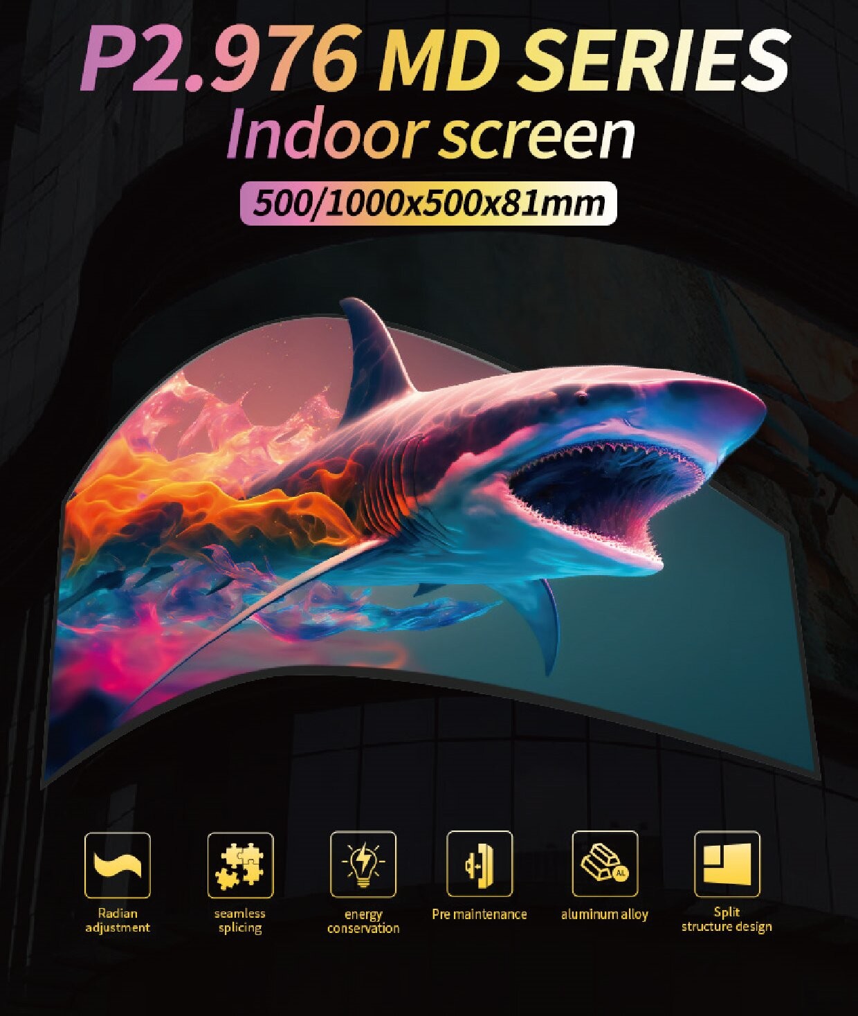 Flexible Led Screen Indoor Curved Screen P2.98 MD Series 7680HZ Led Video Wall