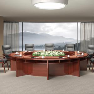 China Classic Wood Customized Large Round Conference Table For 10 Seats Capacity wholesale