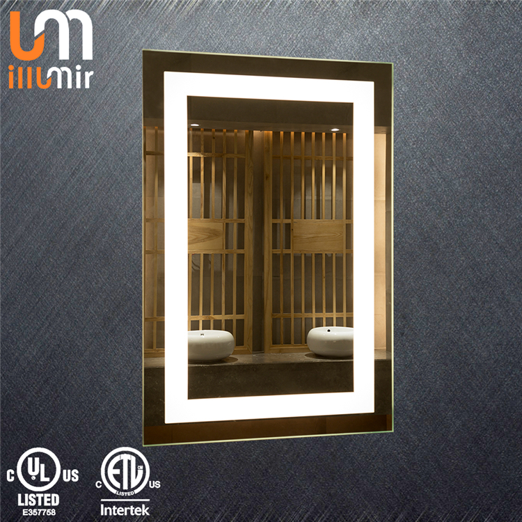 Silver Smart Custom Bathroom Mirrors Waterproof Led Strip Vanity Mirror