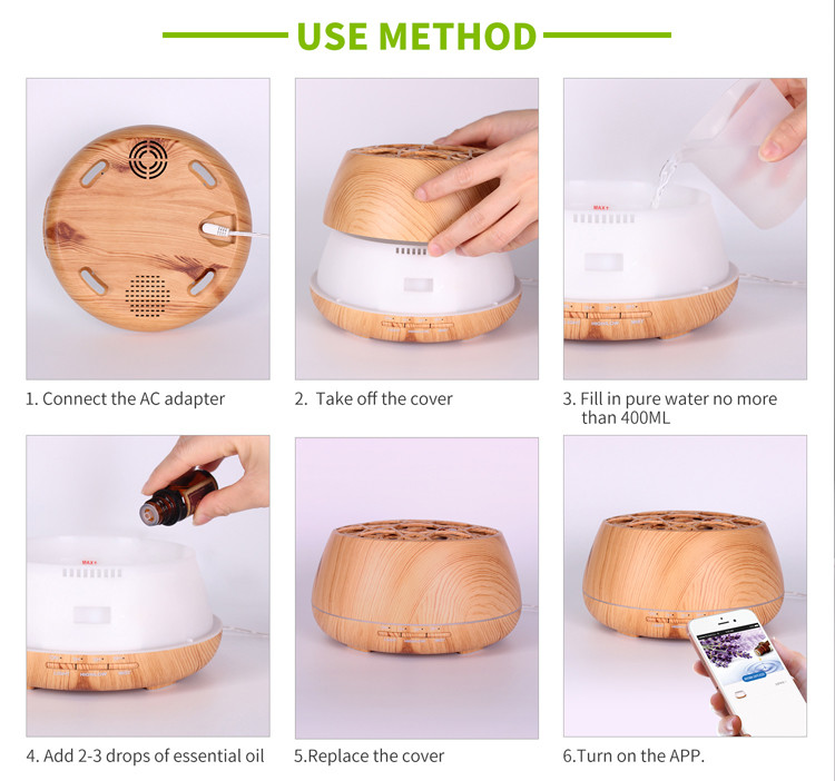 400ml Aroma Essential Oil Diffuser With Bluetooth Speaker