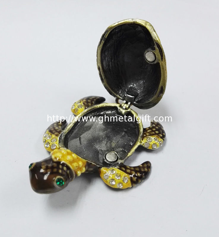 New coming style turtle shaped crystal trinket box turtle trinket box turtlejewelry box