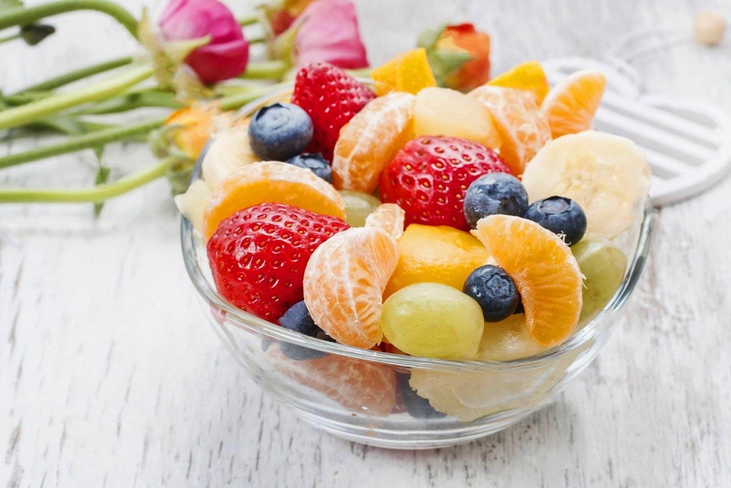 Transparent Durable Wave Rim Glass Charger Plates , Fruit Salad Glass Bowl