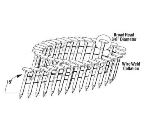 15 Degree E. G. Wire Welded Coil Roofing Nails 38mm