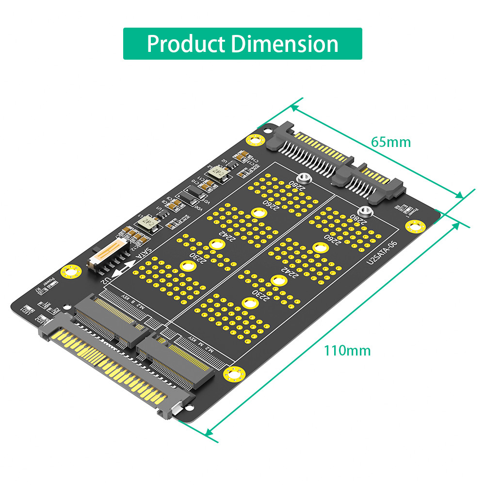 New Version 2 in 1 Combo M.2(NGFF) NVME PCI-E SSD to U.2 SFF-8639 ＆M.2( NGFF) SATA SSD to SATA Adapter