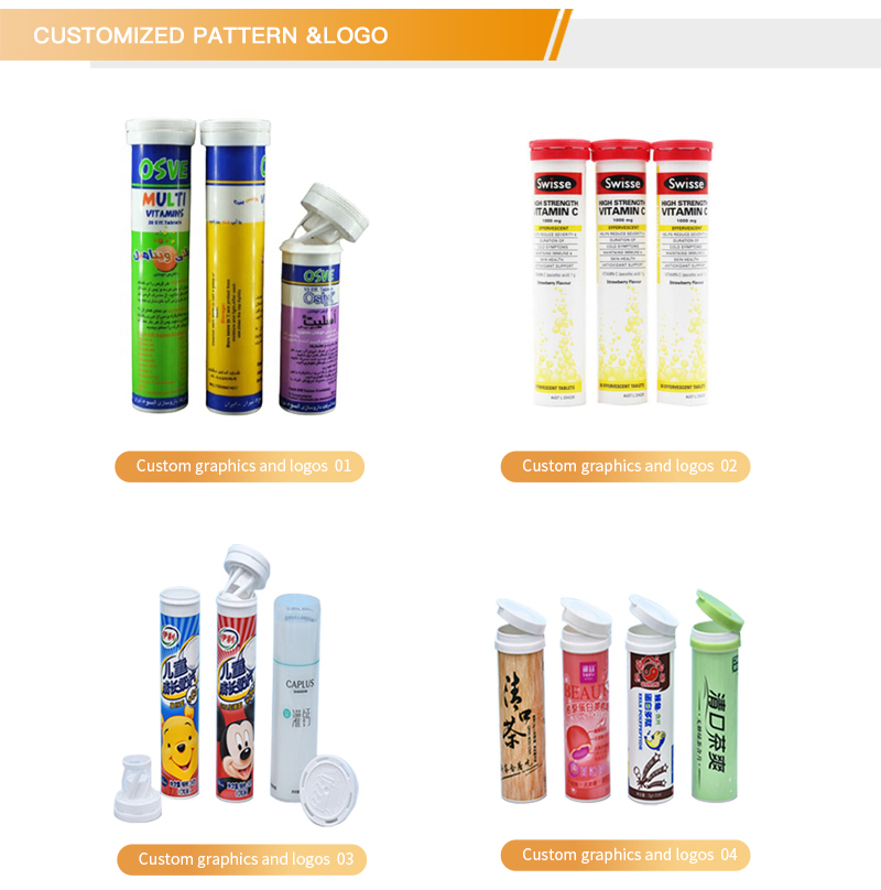 USA Plastic Bottles for Food Grade PP Vc Effervescent Tablets Decal Surface Handling