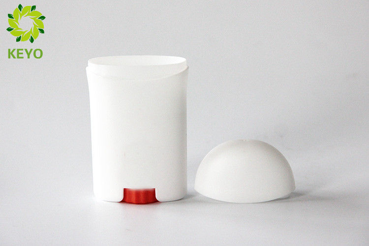 60g White Plastic Deodorant Stick Containers Oval Shape With Press Cap