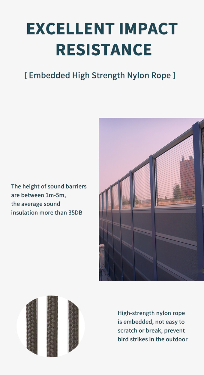 Highway Soundproof Wall Plastic Board And Metal Highway Noise Reduction Barriers