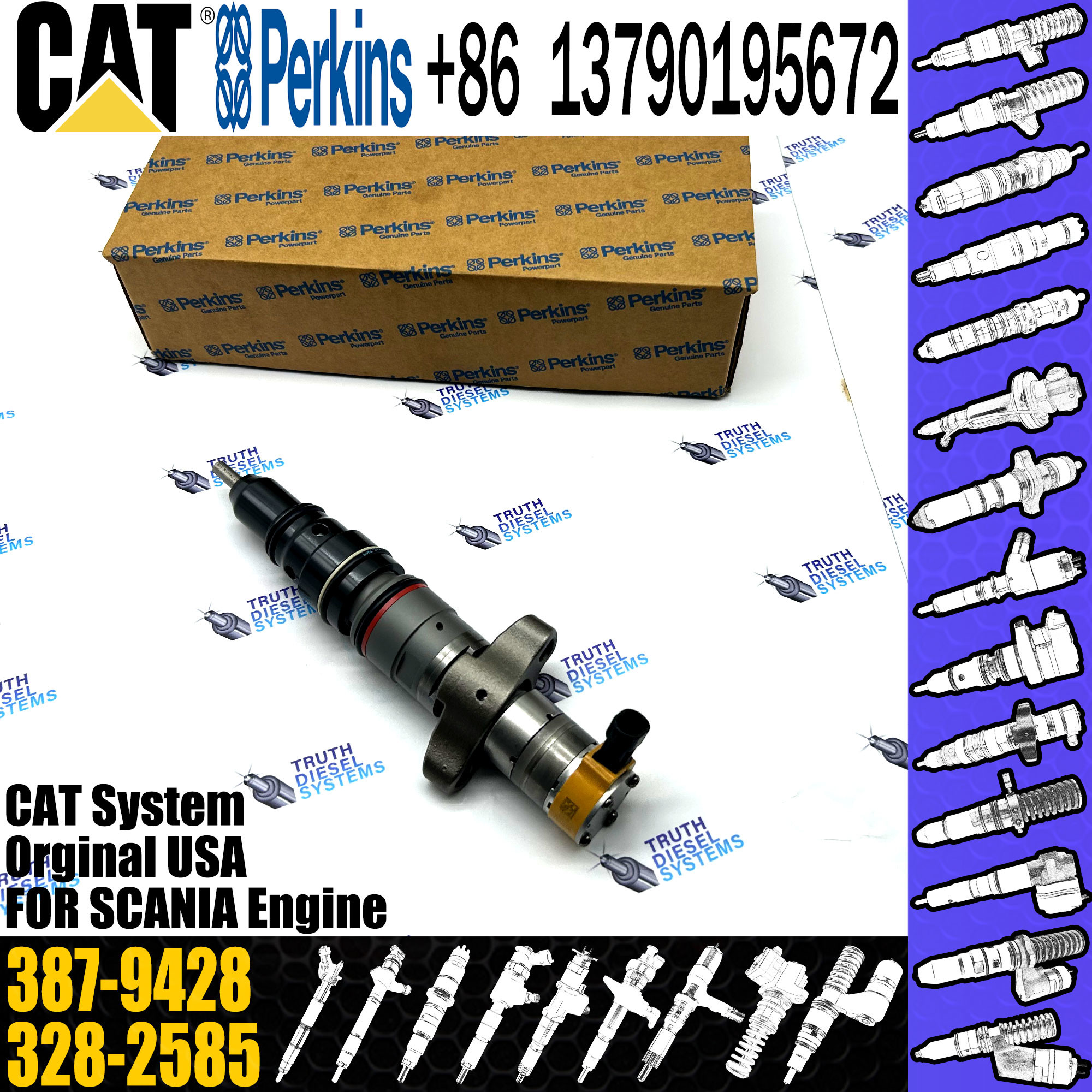 Diesel Injector 387-9428 For Caterpillar C7 Engine Fuel Injector 328-2582 295-1410 241-3400 236-0974