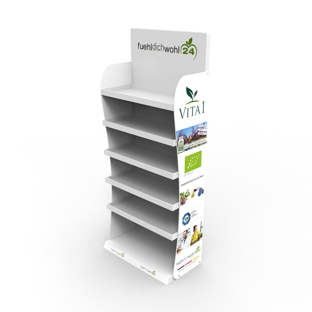 6 Layer Cosmetic Display Stand Wood Pharmacy Display Stand For Health Care Products