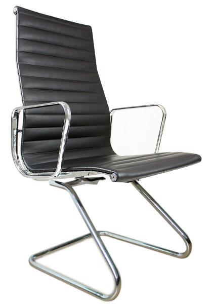 Customized Color Executive Leather Office Chair With Polished Aluminum Alloy Bow