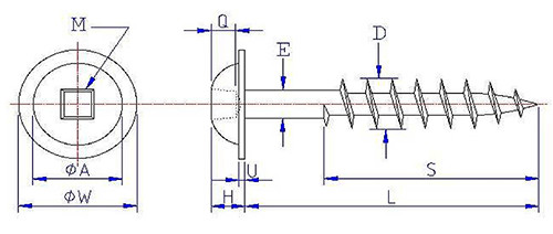 Blue Ruspert Climaseal Coated 410 Stainless Steel Chipboard Screws Wafer Square Drive Head Deck Screw