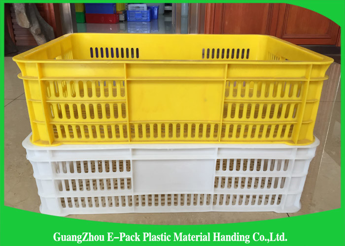 Economic Plastic Stacking Crates , Recyclable Industrial Plastic Crates Space Saving