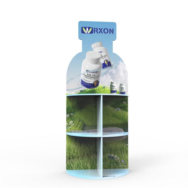 PVC Floor To Floor Display Rack Store Display Stand For Alcohol And Health