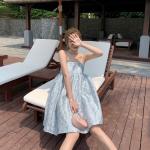 Vacation Leisure Sleeveless A Line Dress Retro Three Dimensional Printing