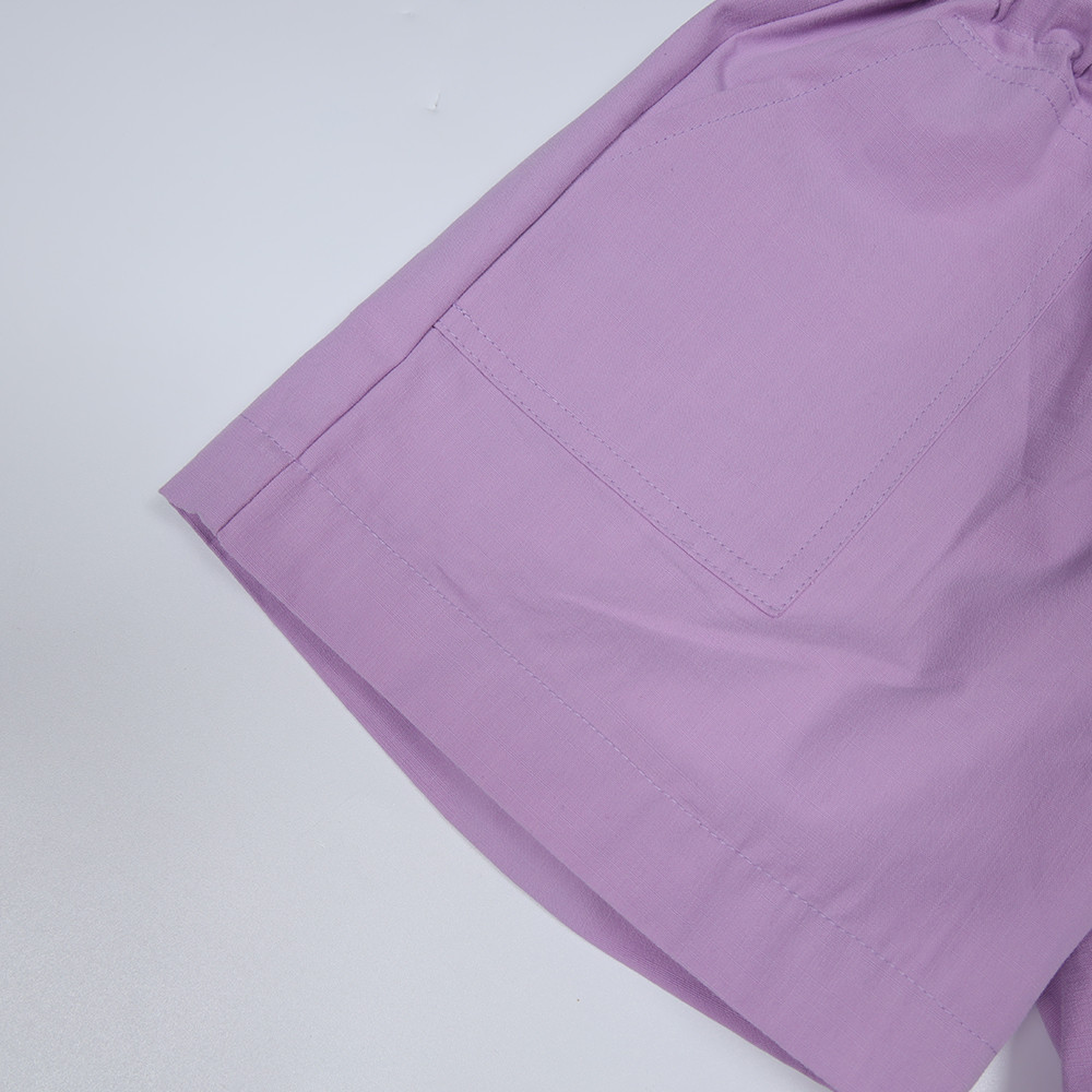 Neutral Baby Basic Linen Fabric Shorts Personalized Above Knee Embroidery Summer Shorts Custom