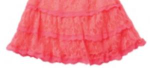 China Children Polyester Spandex Rose Red Lace Short Skirt wholesale