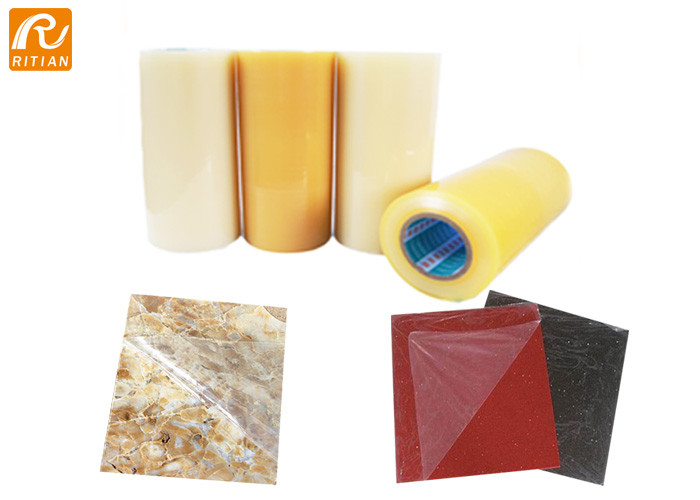 Temporary Stone Marble Protection Film , Transparent Blue PE Protective Film