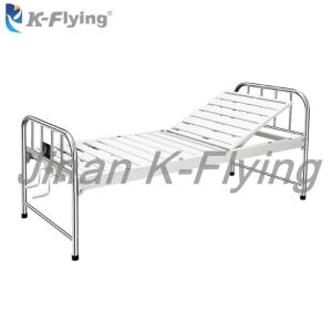 China Metal Steel 2 Cranks Foldable Manual Hospital Patient Bed wholesale