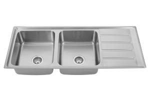China Stainless Steel Double Bowl Sink Perfect For Commercial Kitchens wholesale