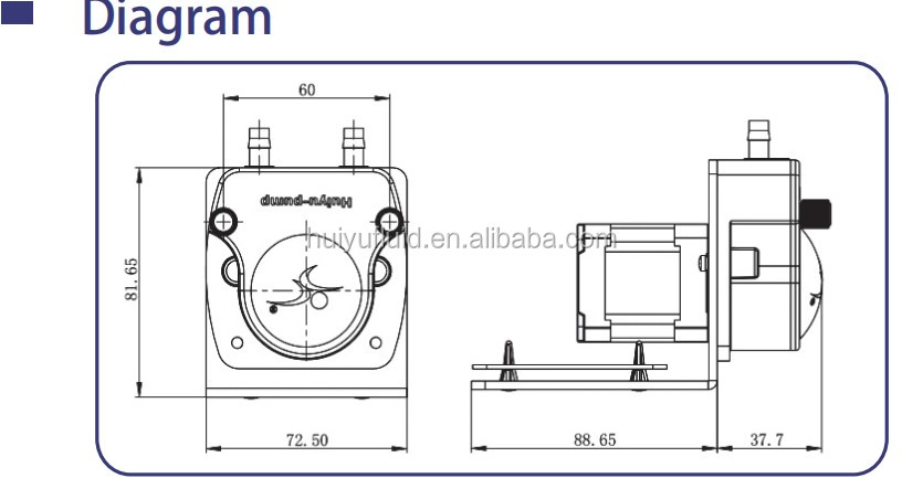 42 Stepper Motor Speed Adjustable Pump Max Flow Rate 170ml/Min