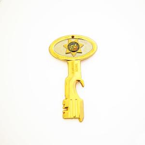 China Zinc Alloy Diecasting 3D Key Shape Bottle Opener With Gold And Nickel Finish wholesale