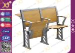 Folded Three Person College Desk And Chair Set For Student