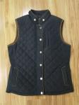 Black Long Padded Gilet Womens Quilted Vest Old Navy No Hood