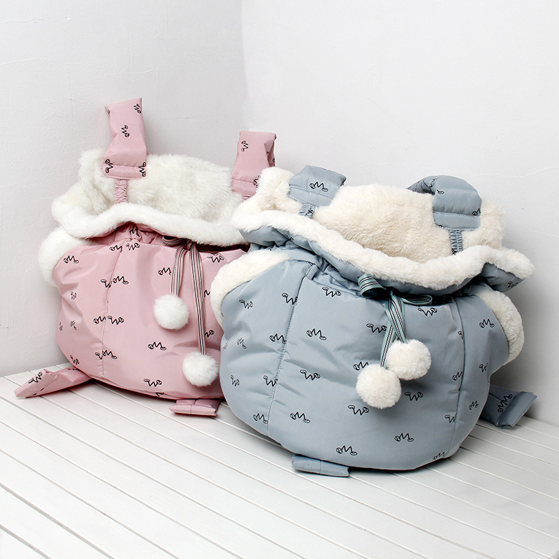 Design Front Pet Fur Carrier Pet Outdoor Warm Dog Bags