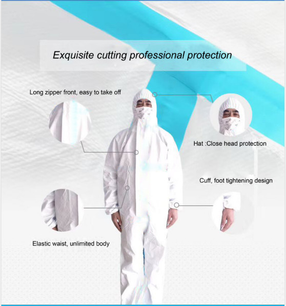 Collapsible Disposable Protective Clothing Breathable Good Air Permeability