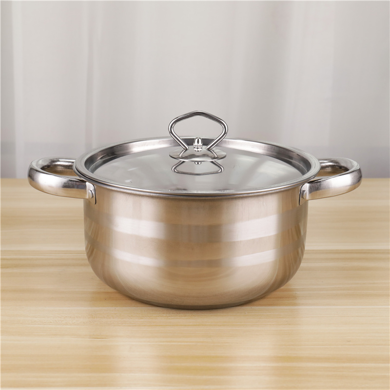 8pcs Quality Stainless Steel 410 Soup Pot 20cm 24cm Restaurants Cookware Cooking Set