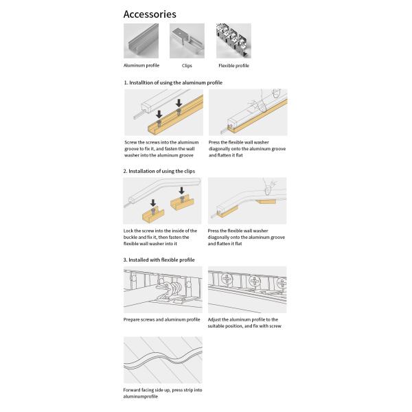 Side Curved Flexible Led Neon Strip Light 24v Silicone Flexible Led Wall Washer Light Ip65