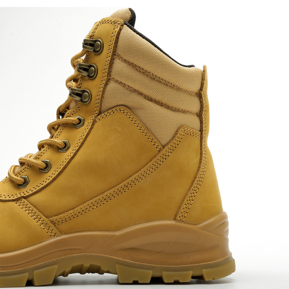 Steel Toe Construction Work Shoes High Cut Genuine Leather Shoes For Heavy Duty Work