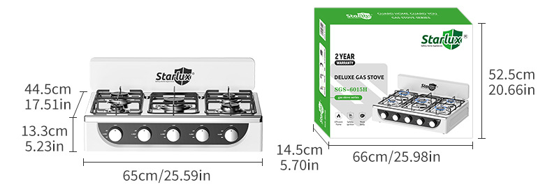Household Five Burner Gas Stove Portable 5 Gas Burner Hob Convenient