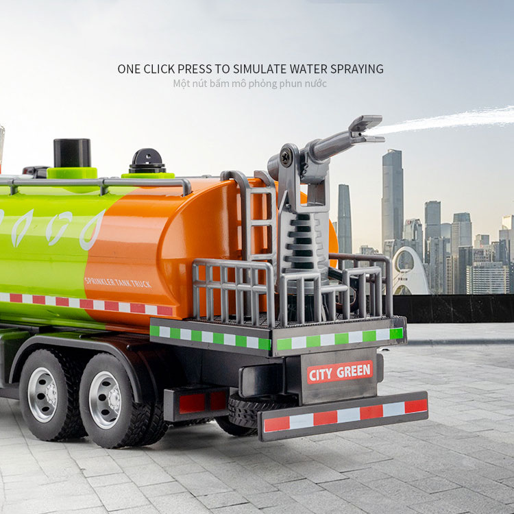 100-240V Voltage Alloy Engineering Sanitation Vehicle Model Pull Back Vehicles Toy