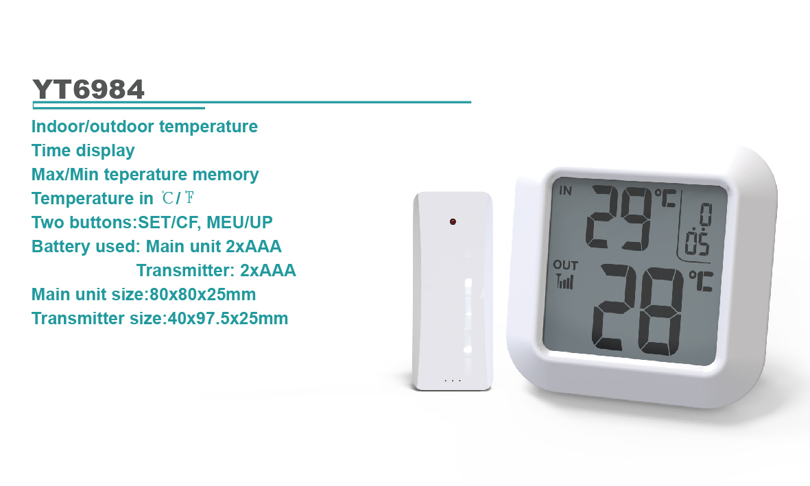 Battery-Operated Multifunction LCD Alarm Clock with RC Time Sync and Temperature
