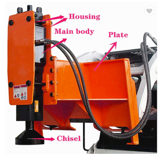 450kg Hydraulic Breaker Post Driver 4.5 Ton Excavator Post Driver Attachment