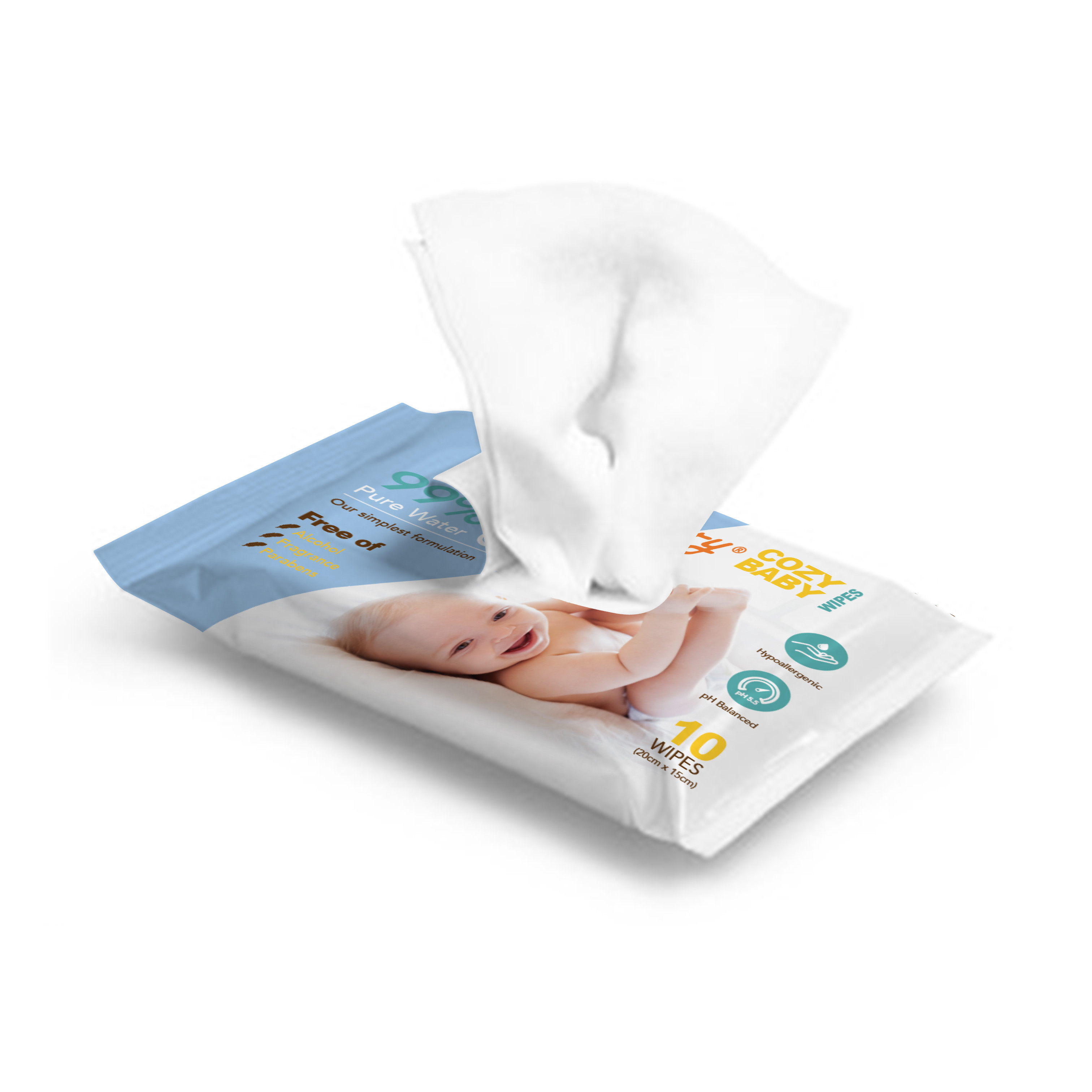 BSCI Chemical Free Baby Wet Wipes Toddler Infant Diaper Wipes 20x15cm