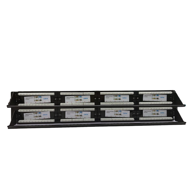 Modular 48 Port Cat6 Patch Panel Cold Rolled Steel For Network Cabling System