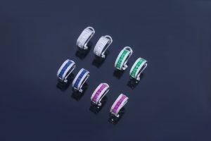 China Colorful Zircon Post genuine Silver 925 Sterling Earrings Stud For Women Girl wholesale