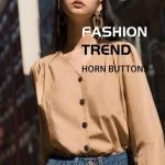 Professional Horn Buttons Custom Vintage Natural 4 Holes High - Grade Shirt &