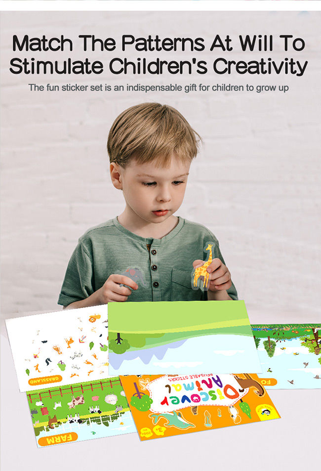 Discover Game Reusable Animal Stickers , Imaginative Reusable Stickers For Kids 1