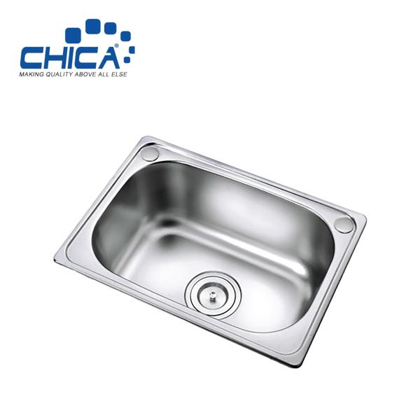 Single Bowl Press Kitchen Sink SUS304 Stainless Steel Kitchen Sink Topmount
