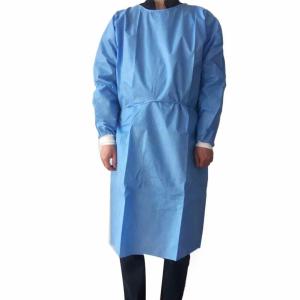 China Water Resistant Disposable Examination Gowns Resistant PE Tie Bonds Stable wholesale