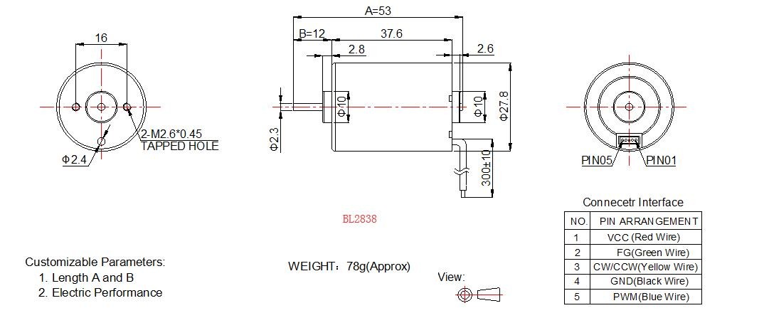 6v - 24v Brushless DC Motor , Small BLDC Motor For Electric Curtains