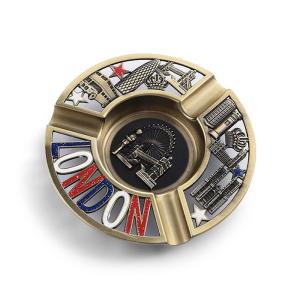 China Customized Rohs 118mm Round Metal Ashtray / Portable Cigarette Ashtray wholesale